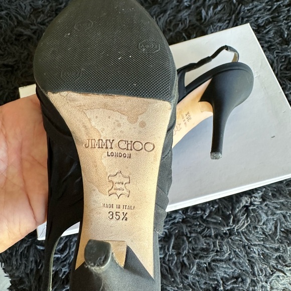 Jimmy Choo bejeweled black satin pumps - Picture 5 of 7